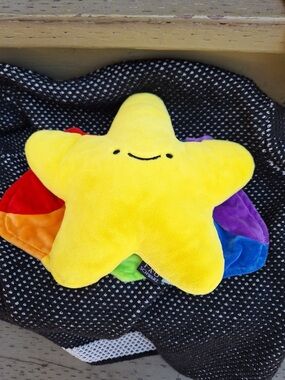 Plush Rainbow Star Soft Toy - Yellow Star Plush w music